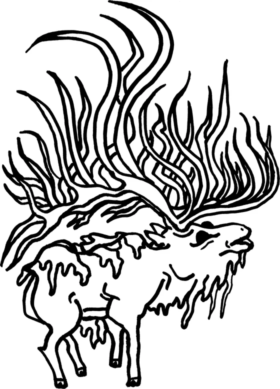 Coloring page: Monster 32, an ink monster drawn by hand